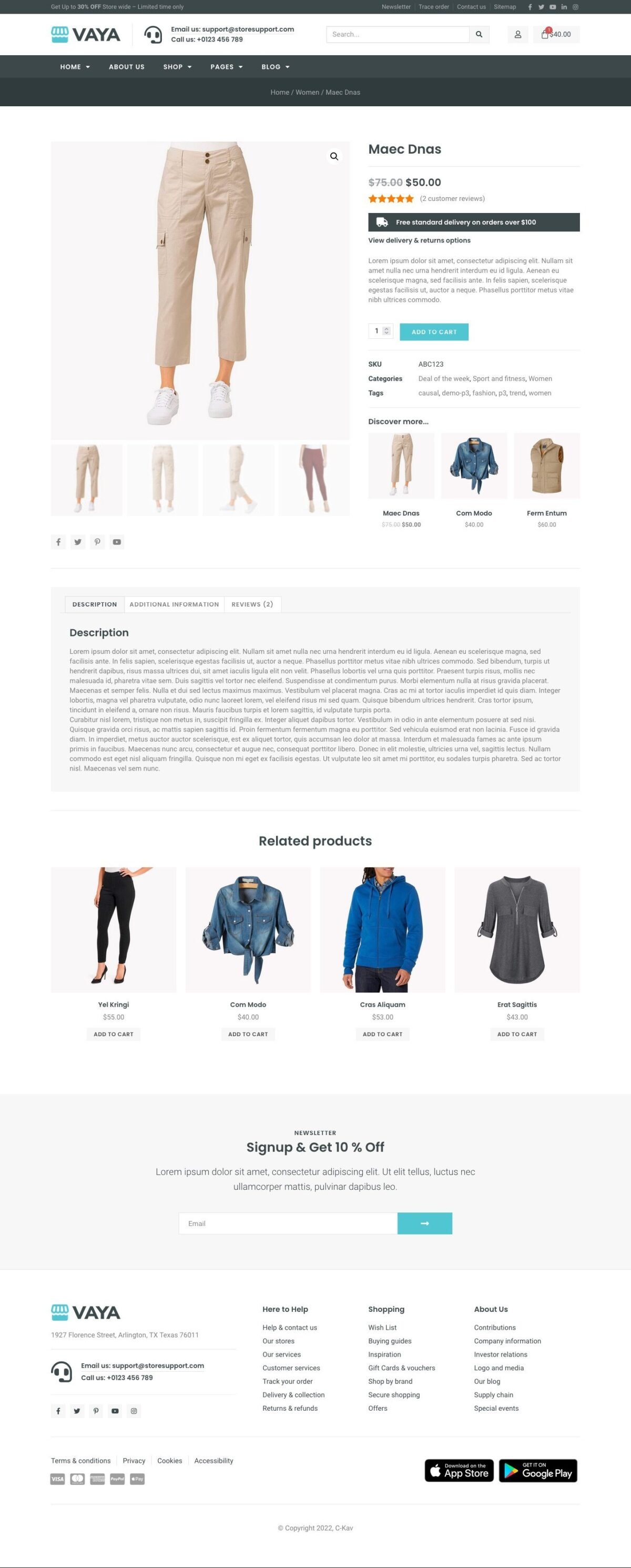 Vaya E-commerce Elementor Template Kit