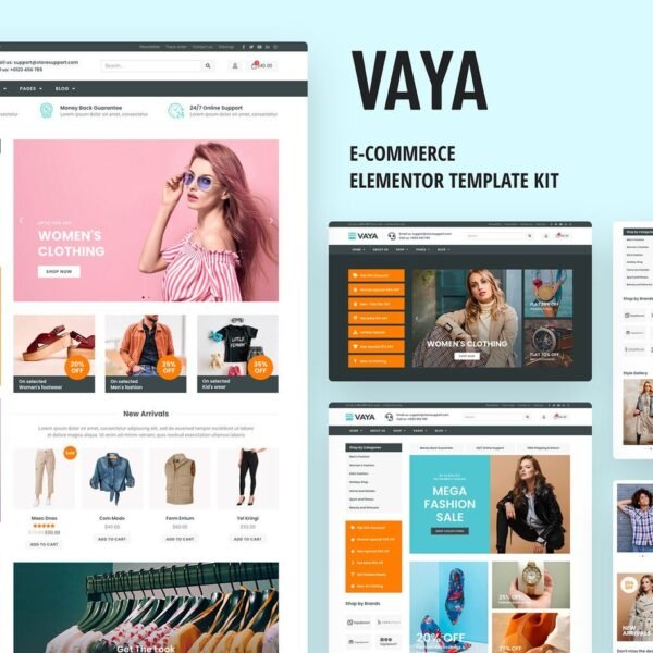 Vaya E-commerce Elementor Template Kit Download