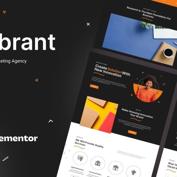 Vibrant Digital Agency Elementor Template Kit Download