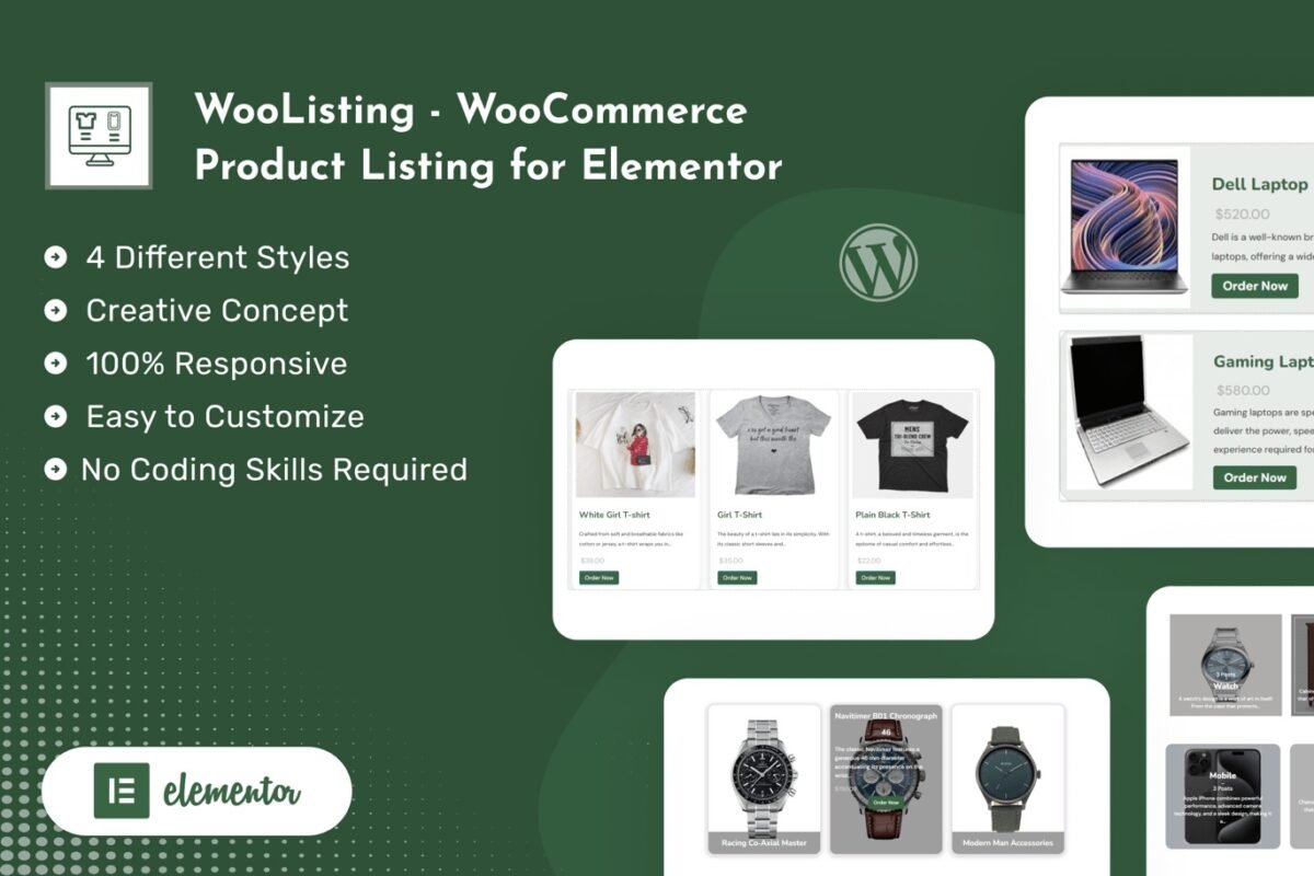 WooCommerce Product Listing for Elementor Plugin Download