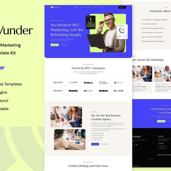 Wunder SEO & Digital Marketing Elementor Template Kit Download