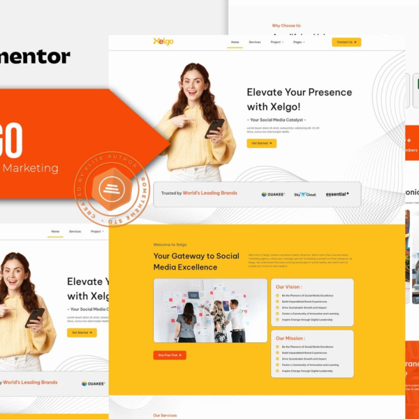 Xelgo Social Media Marketing Elementor Template Kit Download