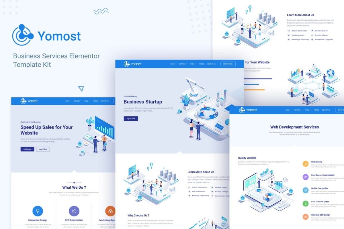 Yomost Business Services Elementor Template Kit Download