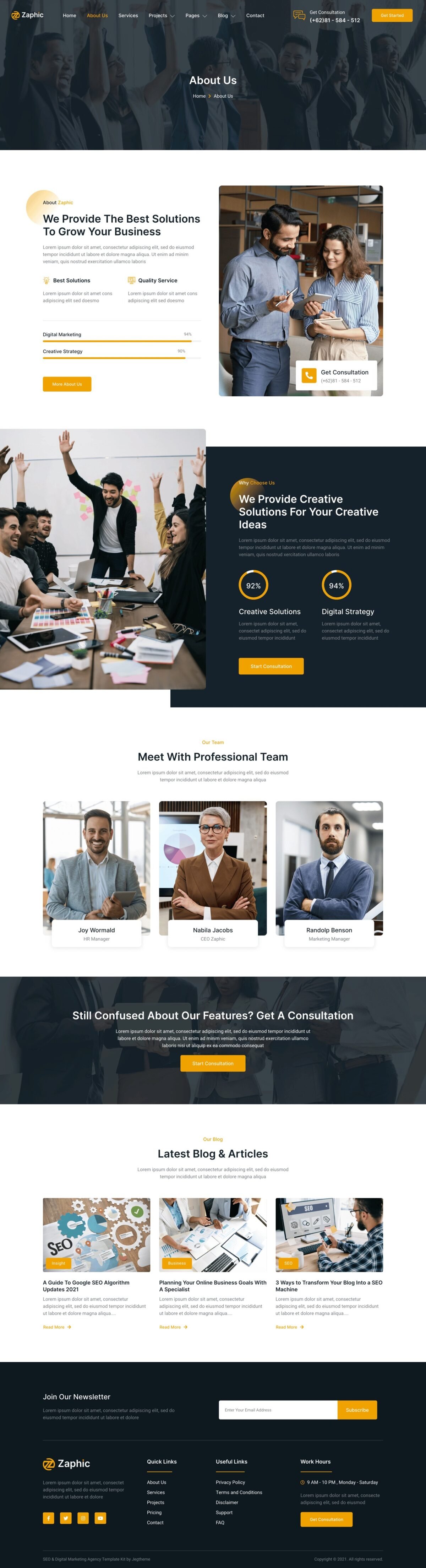 Zaphic SEO & Digital Marketing Agency Elementor Template Kit