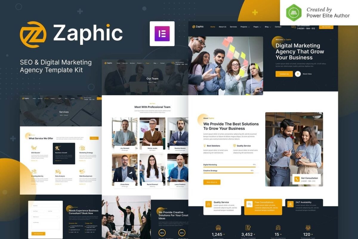 Zaphic SEO & Digital Marketing Agency Elementor Template Kit Download