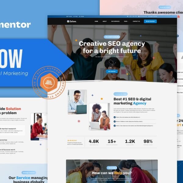 Zelow SEO & Digital Marketing Agency Elementor Template Kit Download