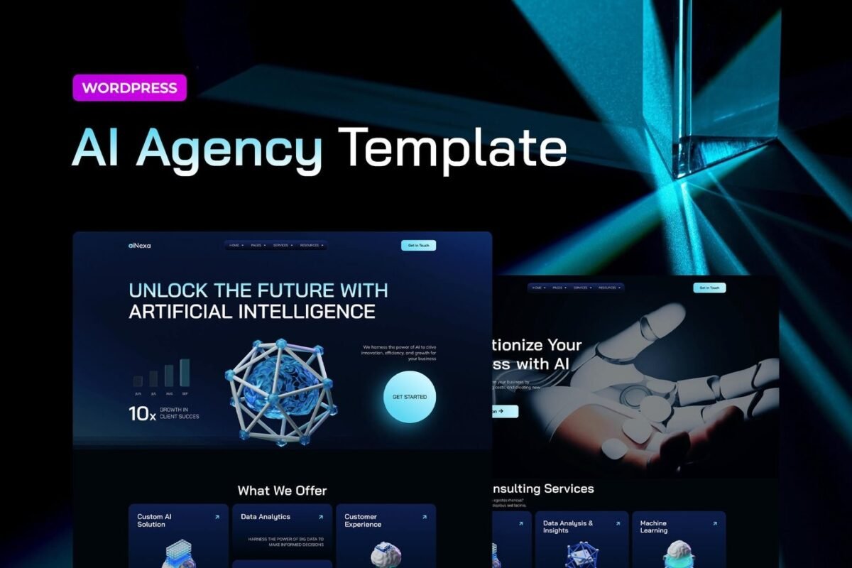 AiNexa AI Agency Elementor Pro Template Kit Download