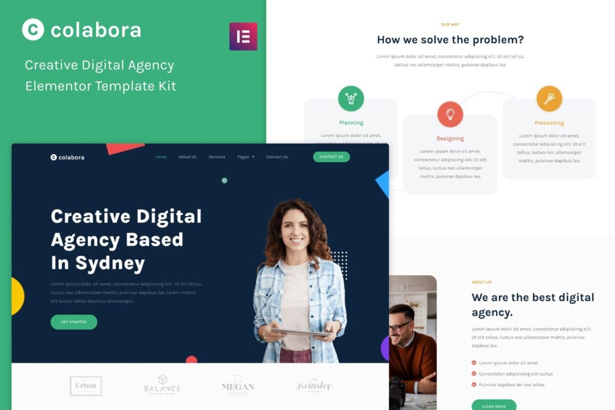 colaBora Creative Digital Agency Elementor Templ Download