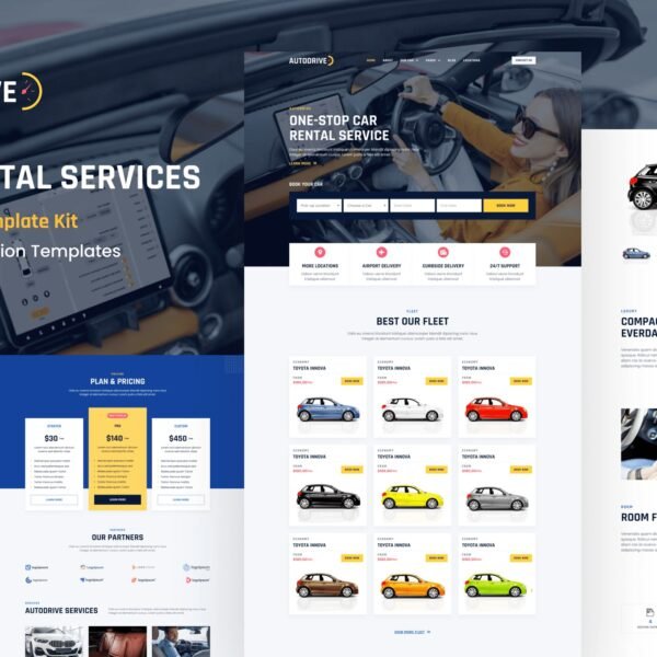 Autodrive Car Rental Dealer Elementor Template Download