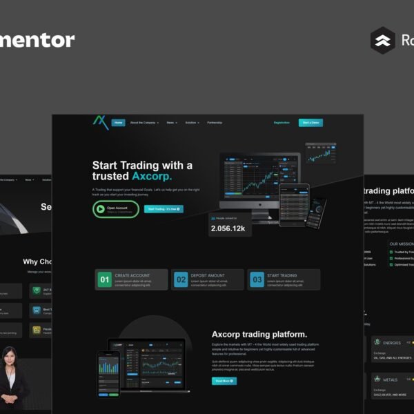 Axcorp Trading and Investment Company Elementor Pro Template Kit Download