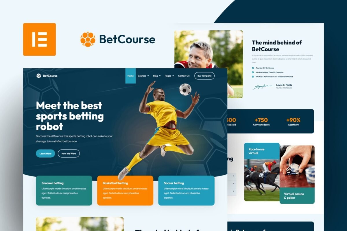 BetCourse Sports Betting and Prediction Course Elementor Pro Template Kit Download