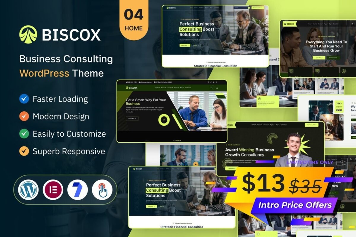 Biscox Business Consulting WordPress Theme Download