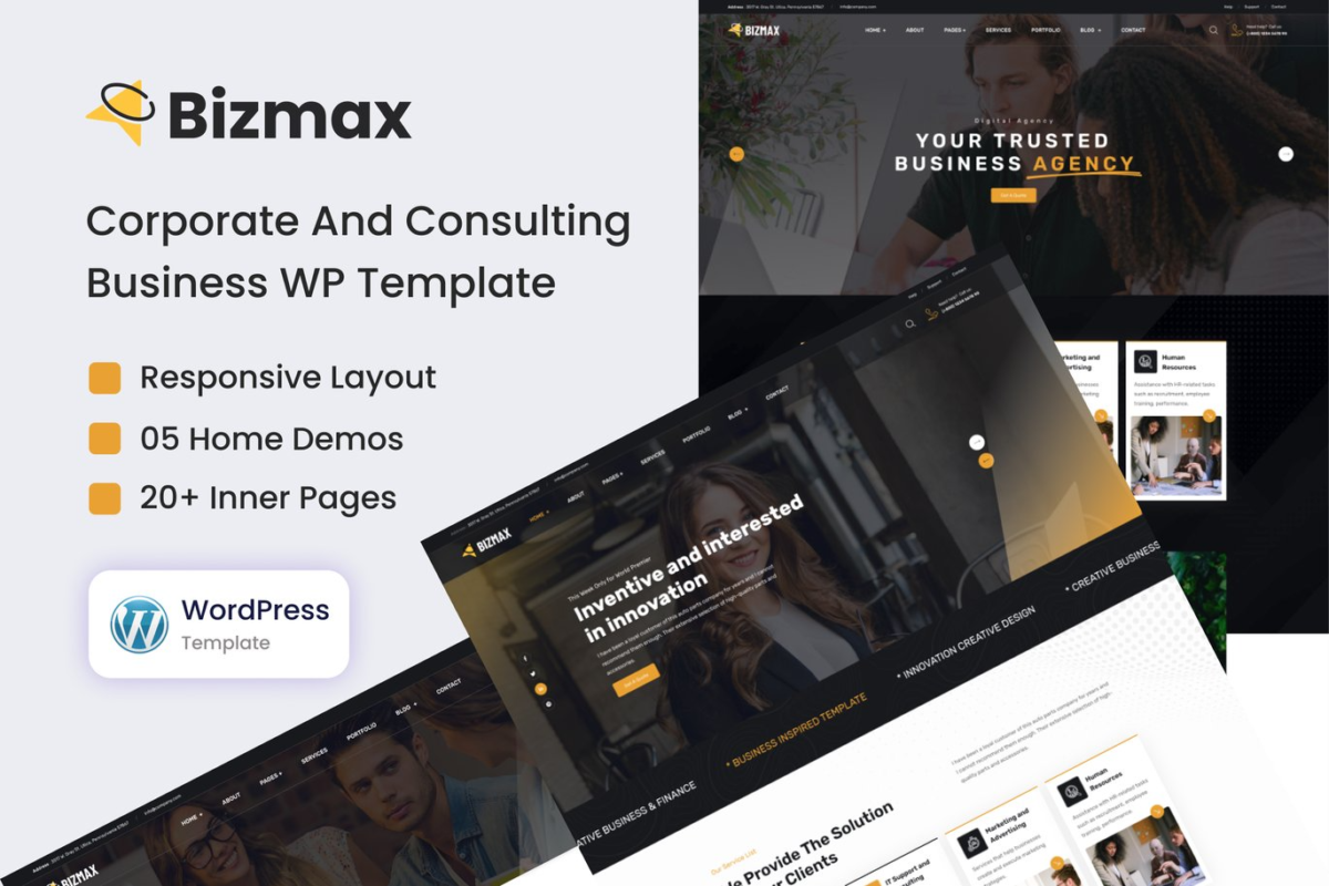 Bizmax Corporate Business WordPress Theme Download