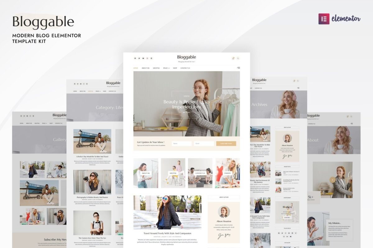 Bloggable Modern Blog Elementor Template Kit Download