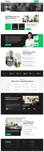 Brisk Coworking Creative Space Elementor Template Kit