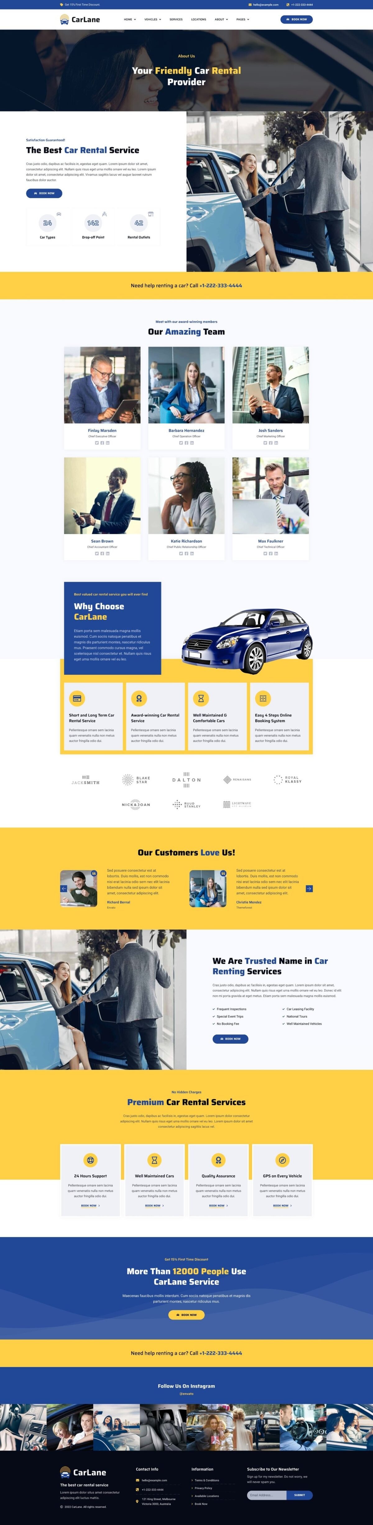 CarLane - Car Rental Elementor Template Kit Download 1