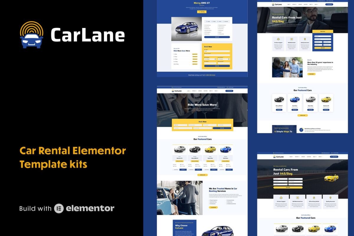 CarLane - Car Rental Elementor Template Kit Download