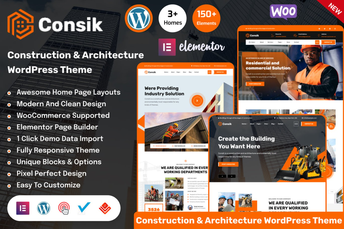 Consik Construction Service WordPress Theme Download