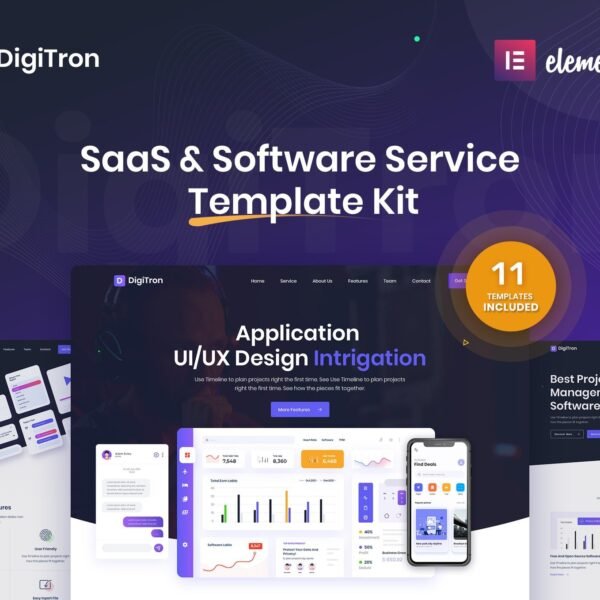 Digitron - Software And SaaS Elementor Template Kit Download