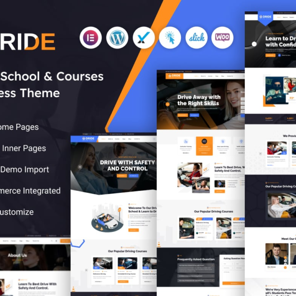 Dride Driving School and Courses WordPress Theme Download