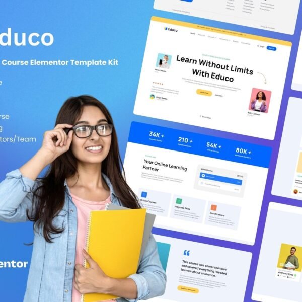 Educo - Education & Online Course Elementor Template Kit Download