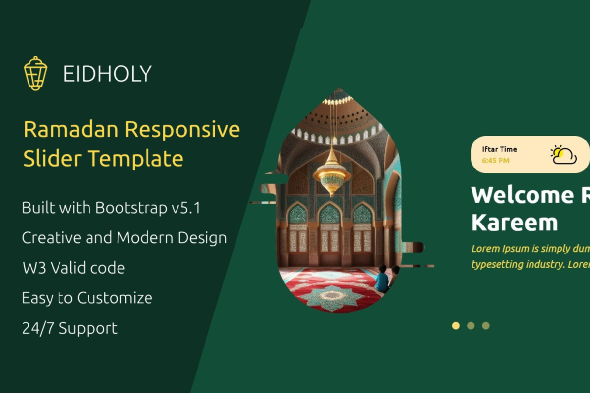 Eidholy Ramadan Responsive Bootstrap Slider Download