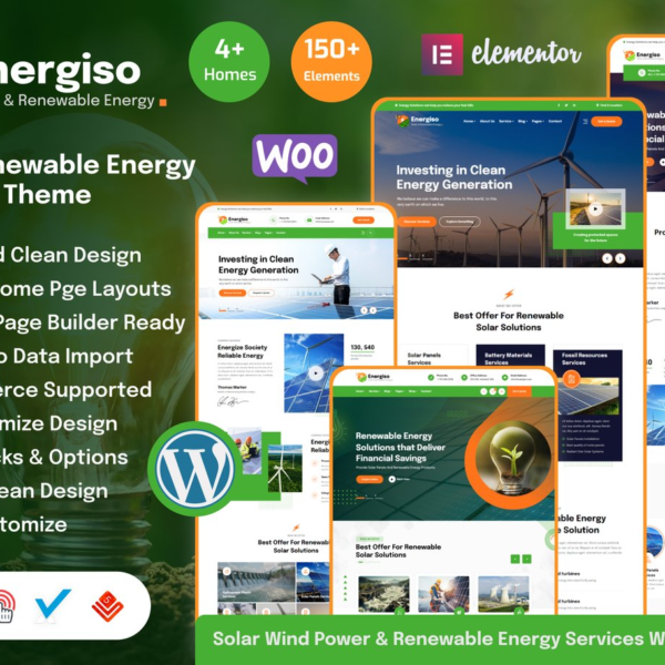 Energiso Solar and Energy WordPress Theme Download