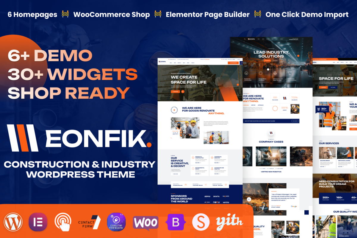 Eonfik Construction and Industry WordPress Theme Download