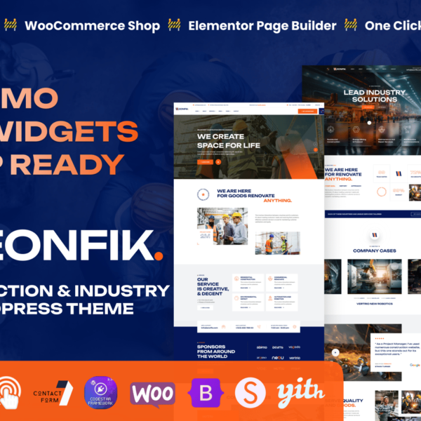 Eonfik Construction and Industry WordPress Theme Download