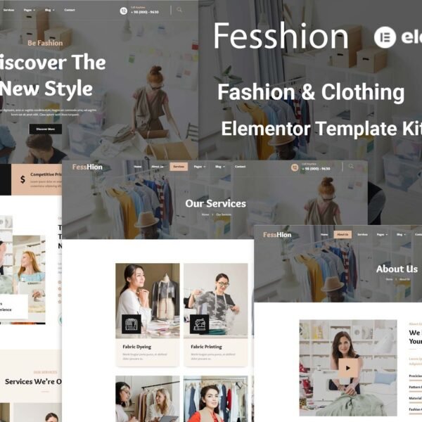 Fesshion - Fashion And Clothing Elementor Template Kit Download