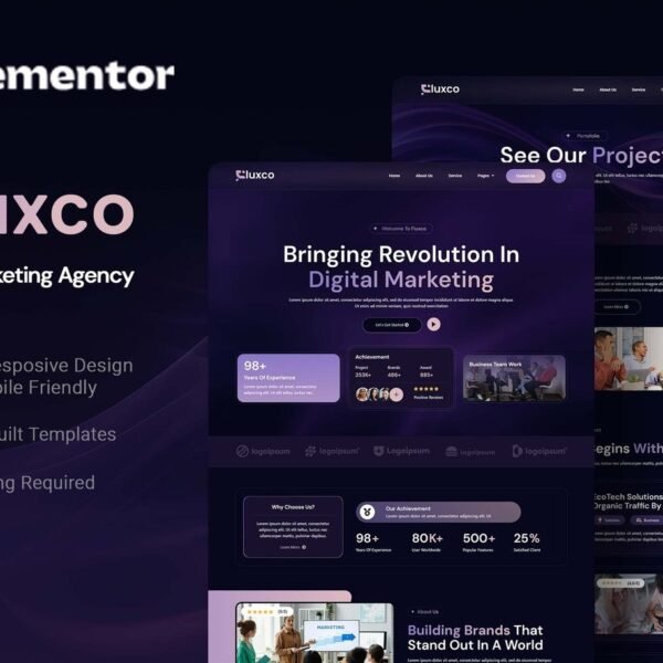 Fluxco Digital Marketing Agency Elementor Template Kit Download