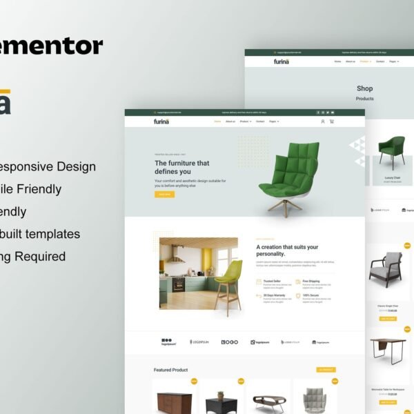 Furina - Furniture Shop WooCommerce Elementor Pro Template Kit Download