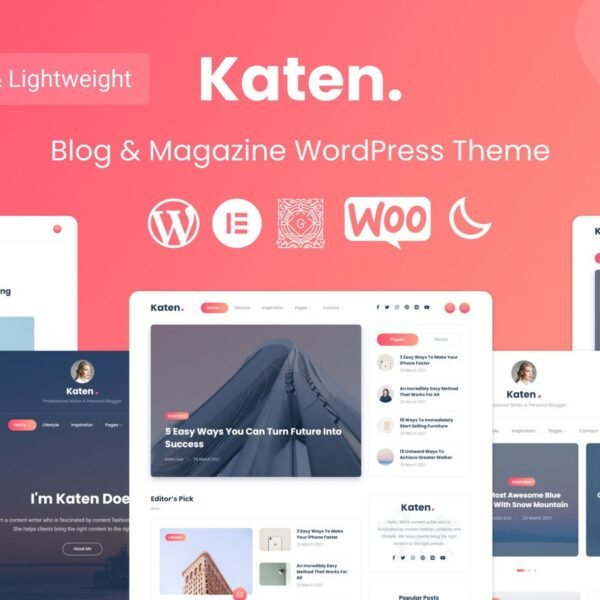 Katen Blog and Magazine WordPress Theme Download