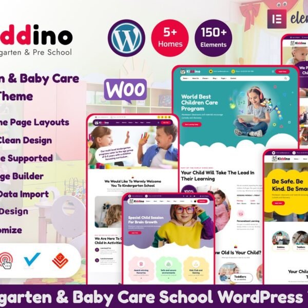 Kiddino Kids and Kindergarten WordPress Theme Download