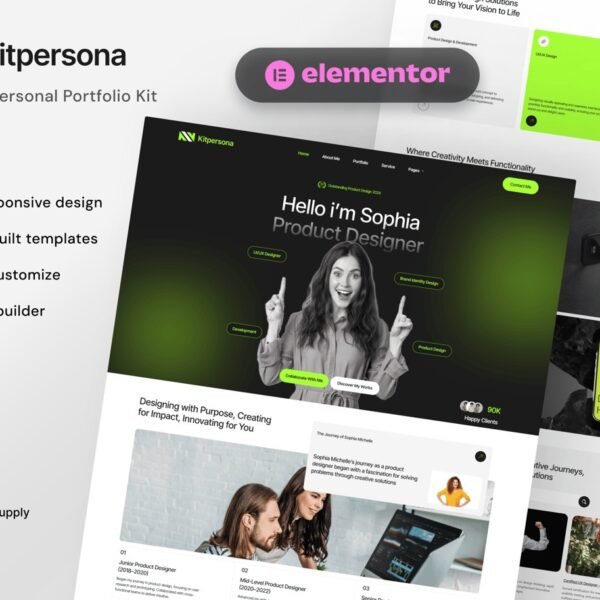 KitPersona Freelancer Personal Portfolio Elementor Template Kit Download