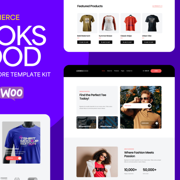 LooksGood - T-shirt Store Elementor Pro Template Kit Download