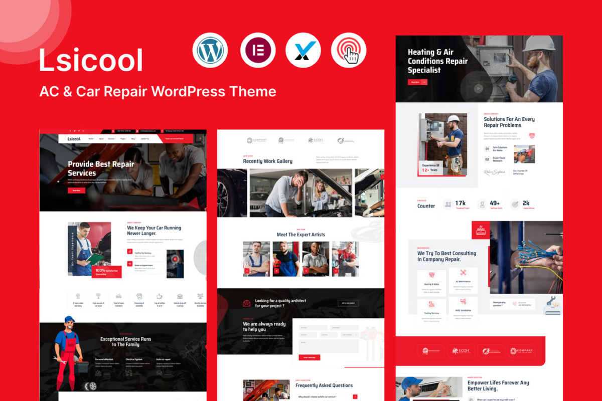 Lsicool AC and Car Repair WordPress Theme Download