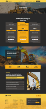 Maquin - Construction Equipment Rentals Elementor Pro Template Kit Download 1