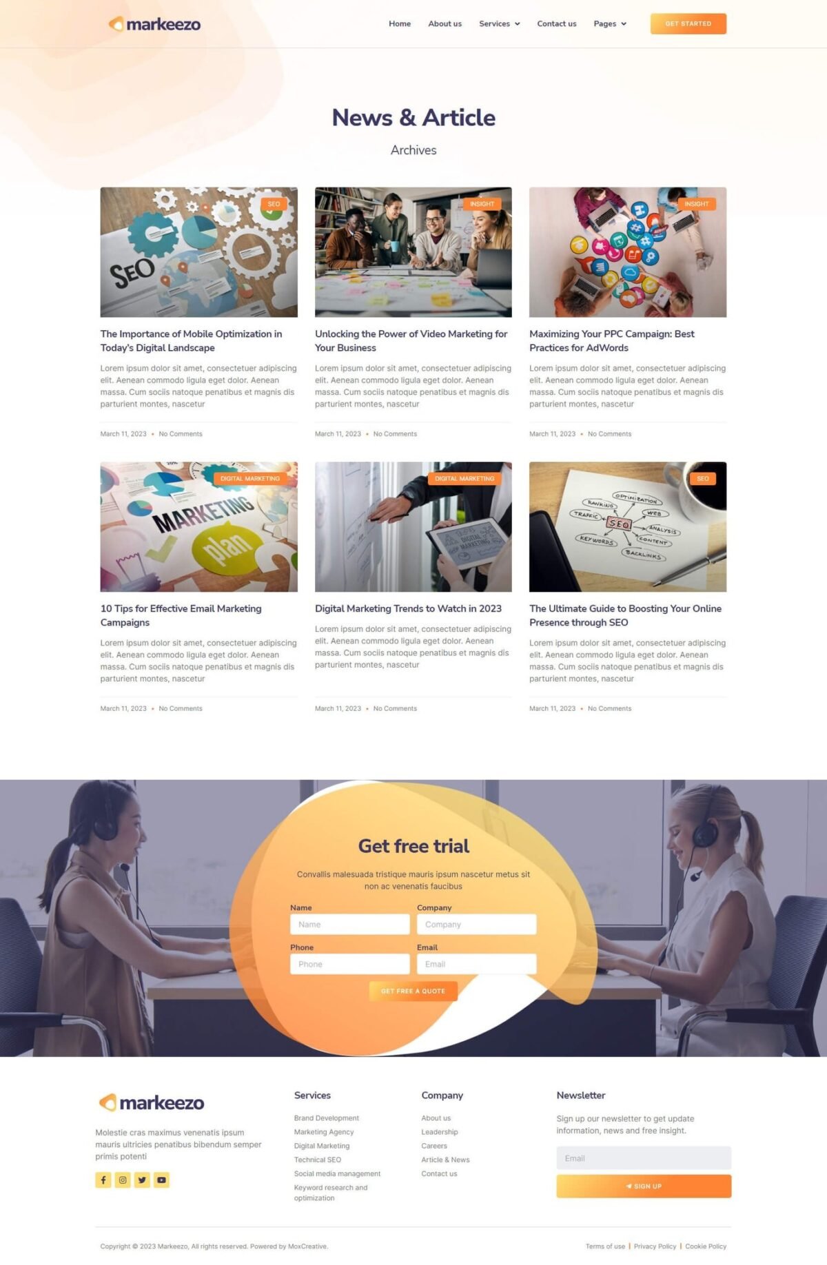 Markeezo - SEO & Digital Marketing Agency Elementor Template Kit 3