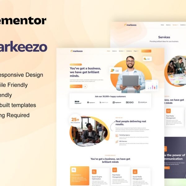 Markeezo - SEO & Digital Marketing Agency Elementor Template Kit