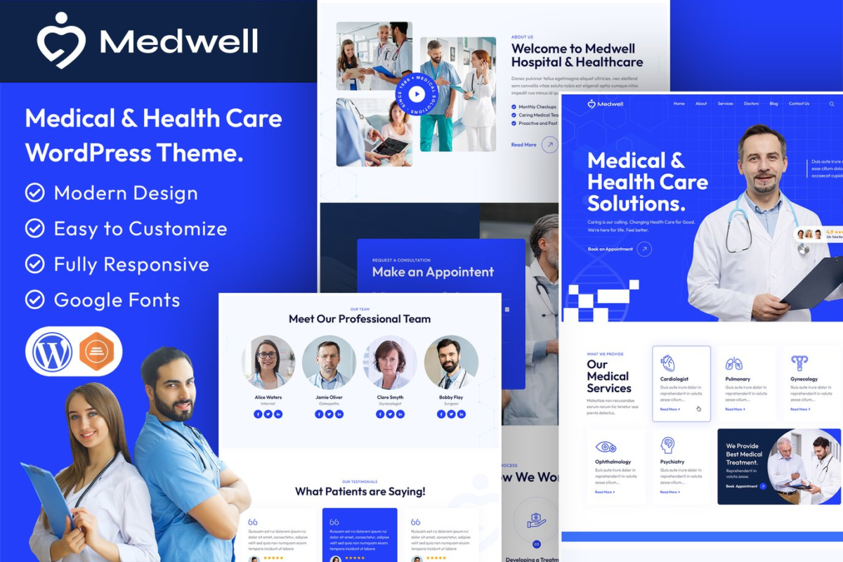 Medwell Medical and Health Care WordPress Theme Download