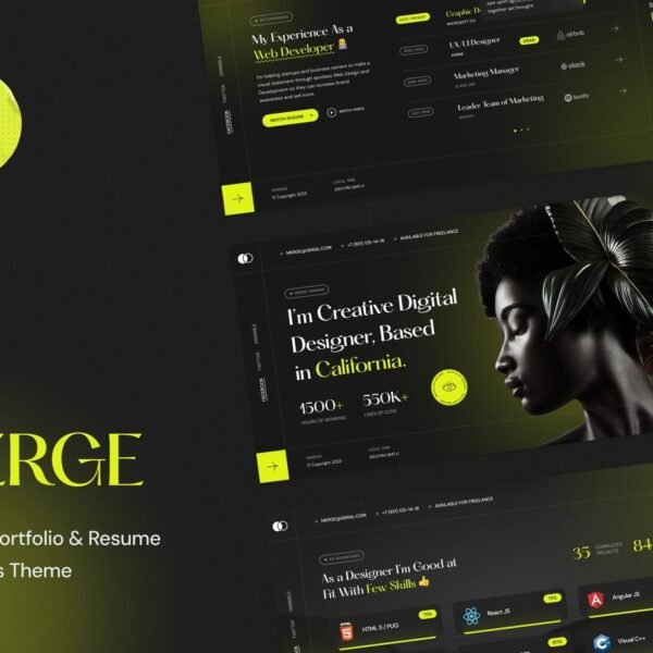 Merge Personal Portfolio & Resume WordPress Theme Download