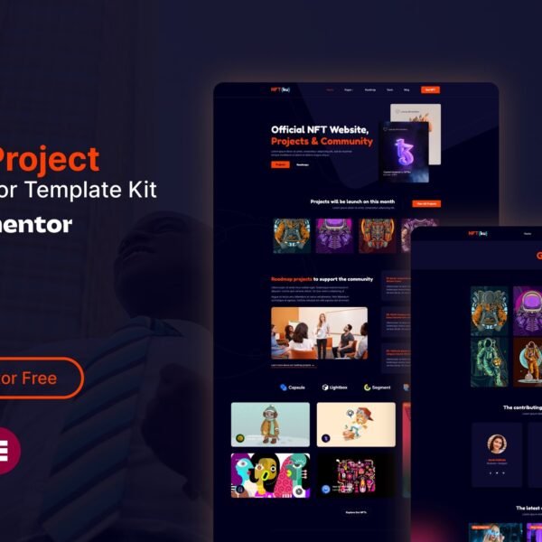 NFTku - NFT Project Elementor Template Kit Download