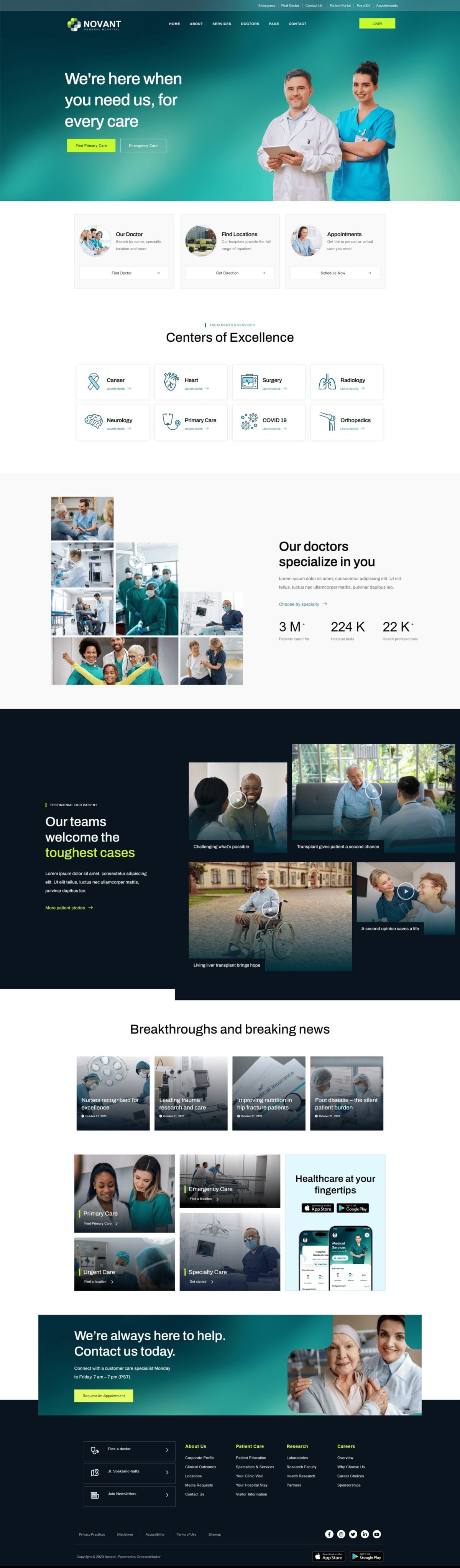 Novant Hospital and Medical Clinic Elementor Template Kit Download 2