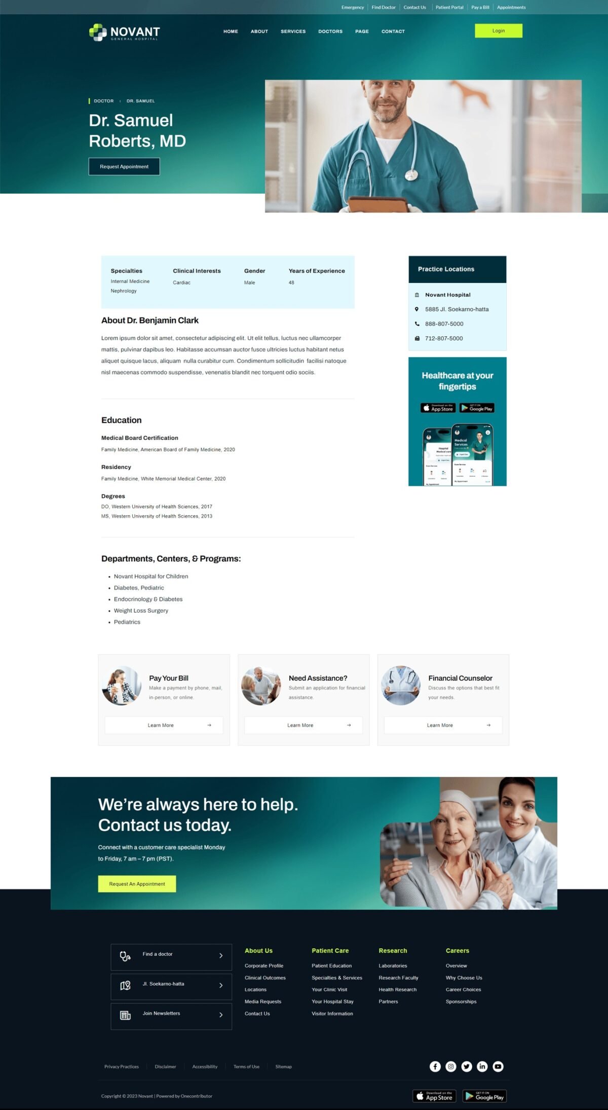 Novant Hospital and Medical Clinic Elementor Template Kit Download 3