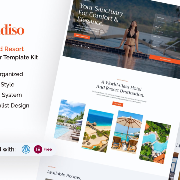 Paradiso - Hotel And Resort Elementor Template Kit Download