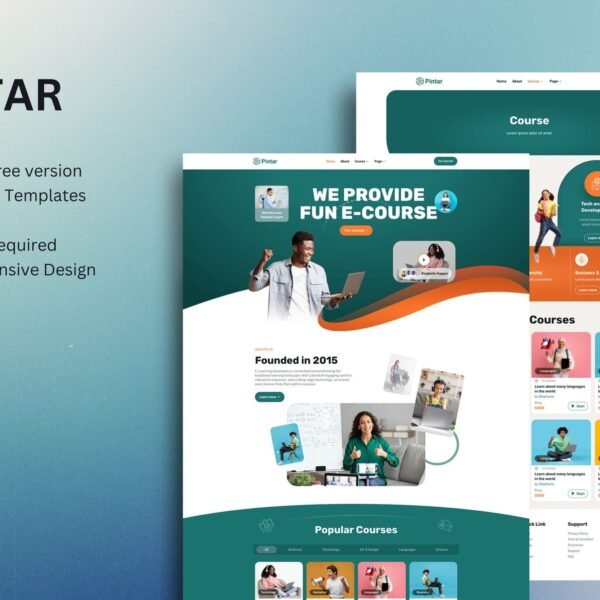 Pintar - Online Courses Elementor Template Kit Download