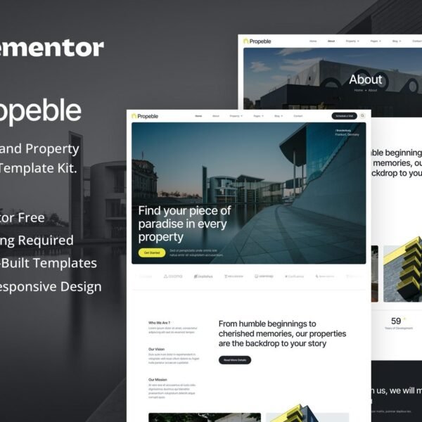 Propeble Apartment and Property Elementor Template Kit Download