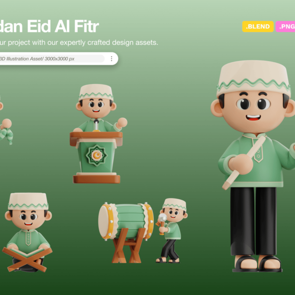 Ramadan Eid Al Fitr 3D Character Download