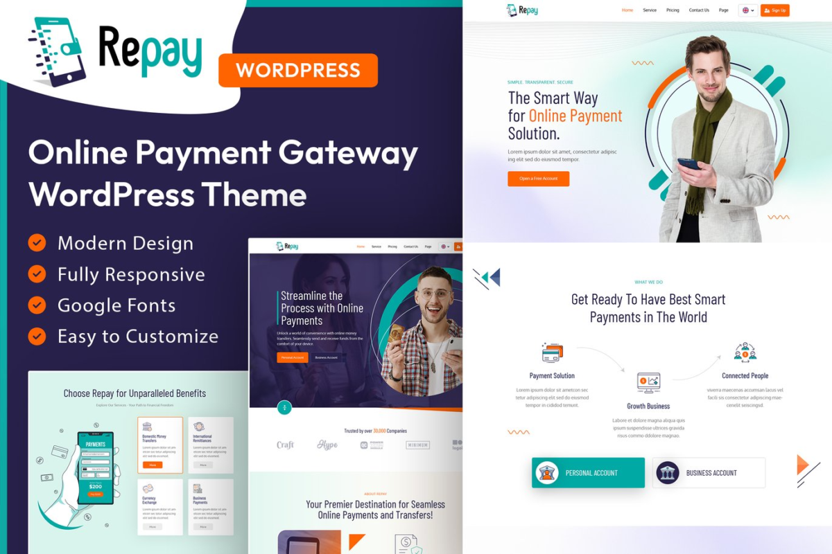 Repay Payment Gateway WordPress Theme Download